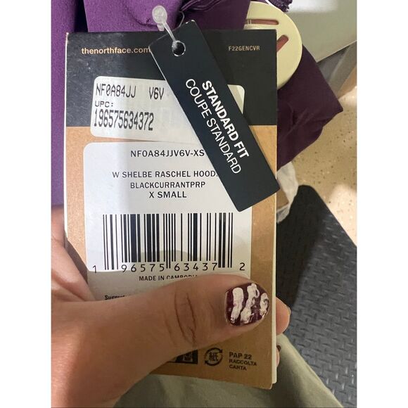 The North Face NWT Shelbe Raschel Zip Front Fleece Lined Hoodie Black Currant Pu - Picture 6 of 6